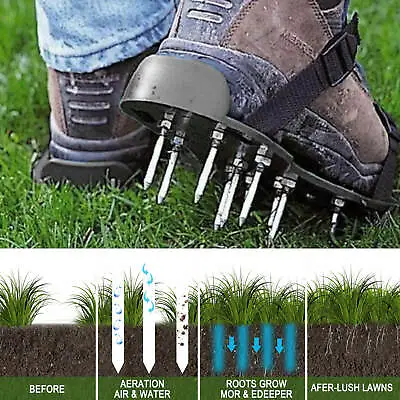 Lawn Aerating Spiked Shoes Grass Aerator Sandals Adjustable Straps • £12.99