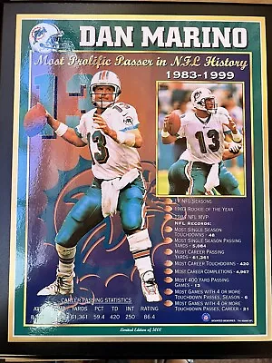 Dan Marino Miami Dolphins Photo Plaque Mounted Memories Limited Edition To 5000 • $49.99