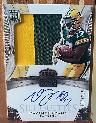 Davante Adams 2014 Crown Royale Silhouettes RPA /299 AUTO Patch Rookie Packers • $20.50