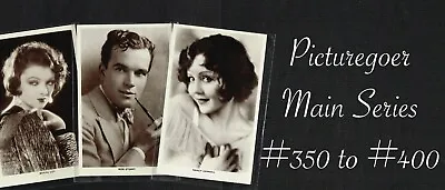 £3.99 • Buy PICTUREGOER - Main Series 1920s ☆ FILM STAR ☆ Postcards #351 To #400