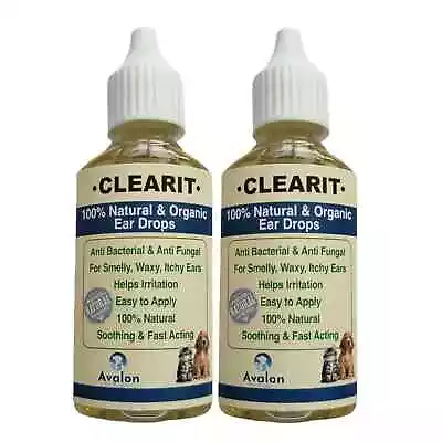 Dog Cat Ear Drops Clearit 30ml Fast Acting Advanced Headshaking Mites Itching • £14.99