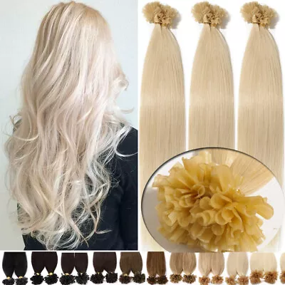 Pre Bonded Keratin Nail U Tip Thick Glue Remy Human Hair Extensions 300S 0.5g/S • $50.29