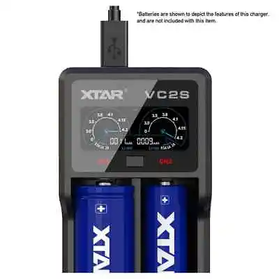 XTAR VC2SL Charger 1.2V 1.5V 3.7V 3.6V AA AAA Ni-MH Lithium Batteries Charger • £21.99