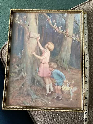 Margaret W Tarrant Vintage Print Children With Fairies And Goblins Used 14”x 11” • £9.99