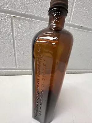 Vintage Bottle Amber Glass Taylor Chemical Sydney Australia Mancave • $9.99