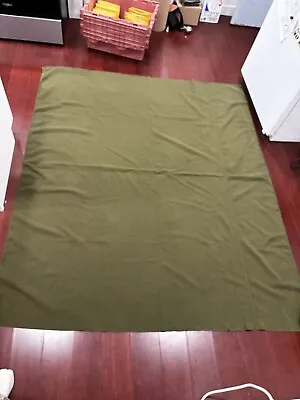 Vintage Vietnam War Era U.S Army Blanket Bed Wool OG 66  X 78” Camping • $29.36