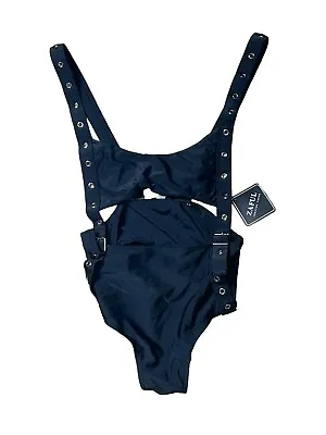 ZAFUL Women’s Size 6 Black Cutout One-piece Swimsuit With Metal Grommets Buckle • $33.99