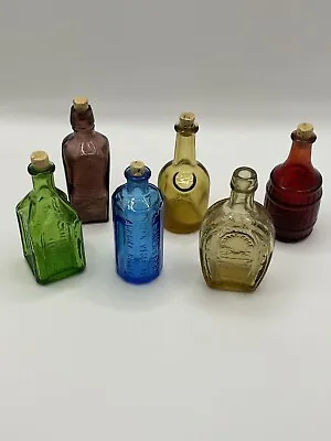 Vintage Lot Of 6 Mini Wheaton Bottles With Corks Medicine Bitters • $28