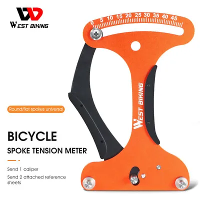 WEST BIKING Bike Wheel Checker Spoke Tension Meter Tensiometer Repair ToolOrange • $17.97