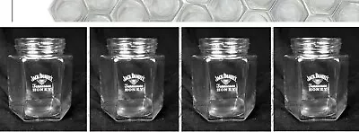 Jack Daniels Tennesse Honey Whiskey 4 X Mason Jar Glasses Hexagon Shape BNWOB  • $31.99