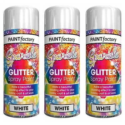 200ml  Clear Lacquer Spray Paint With White Sparkling Glitter Hobby Craft Arts • £4.99