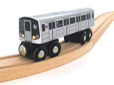 Munipals  L Train Wooden NYC MTA Subway Car Toy 14th St - Canarsie Local • $16.50