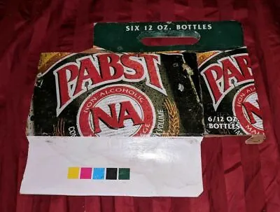 Pabst Na Non-alcoholic Beer Cardboard 6 12oz Bottle Carrier Vintage Rare Htf Old • $10