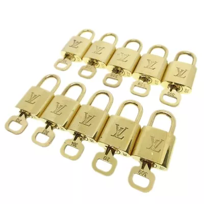 Louis Vuitton Padlock & Key Bag Accessories Charm 10 Piece Set Gold 13332 • $218