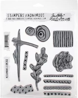 Tim Holtz Cling Stamps 7 X8.5 -Media Marks #2 • $25.99