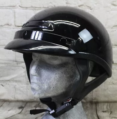 Vega Half Skull Cap Motorcycle Helmet High Gloss Size Medium • $23