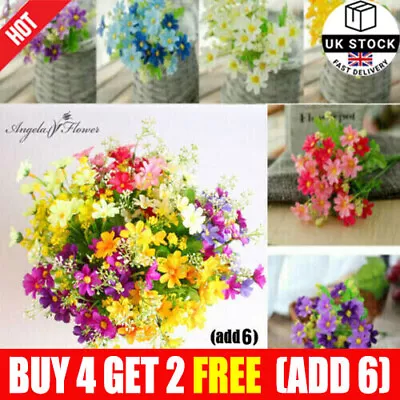 28 Heads Silk Artificial Fake Flowers  Daisy Bunch Bouquet Home Wedding Decor UK • £3.03