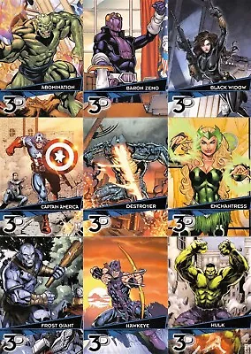 Marvel 3D Base Set 72 Cards By Upper Deck  2015 • $45.99