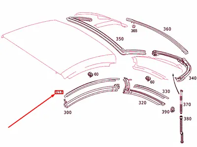 Mercedes-Benz SL R230 Roof Left Side Rail A2307900566 NEW GENUINE • $182.84