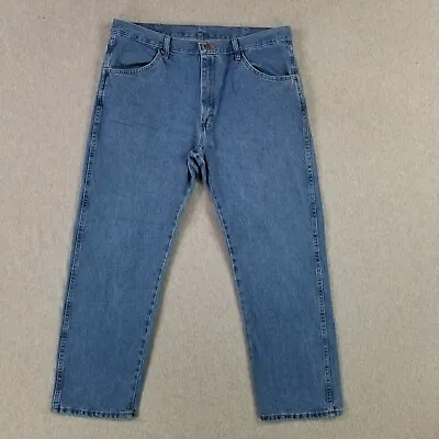 Vintage Rustler 36x29 Blue Jeans Classic Denim Work Stone Wash • $21.79