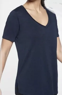 ATHLETA Breezy Scoop V Tee Navy Top Shirt Women Size S P  New • $9.99