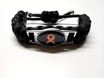 Multiple Sclerosis Awareness Adjustable Charm Bracelet Orange Ribbon Support • $9.99