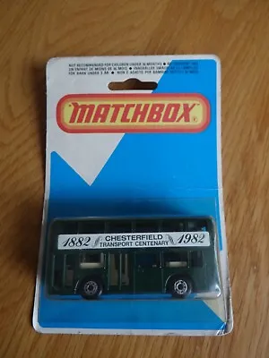 MATCHBOX MB 17 GREEN BUS Chesterfield Transport Centenary ON ORIGINAL CARD • £5