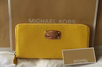 $158 Nwt Michael Kors Jet Set Item Citrus Zip Around Continental  • $115