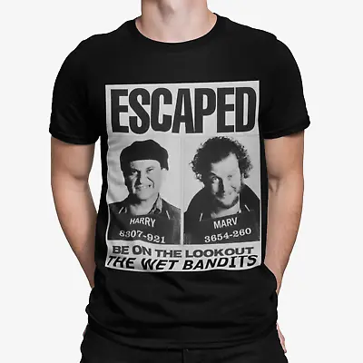 Wet Bandits Escaped T-Shirt - Home Alone Film Movie Retro Comedy Christmas Xmas • £10.79