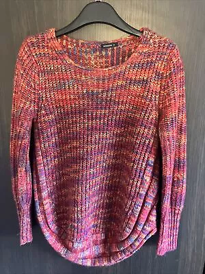 Roman Wool Jumper Size 10 Rainbow Multicoloured Long Sleeve Women’s Jumper Top • £5.99