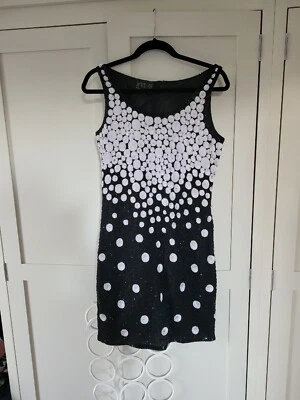 £14 • Buy After Six By Ronald Joyce Vintage Silk Sequinned Cocktail Dress 12
