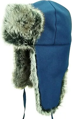 $33.99 • Buy Kangol Wool Ushanka Trapper Style Hat Prussian Faux Fur Size Medium 