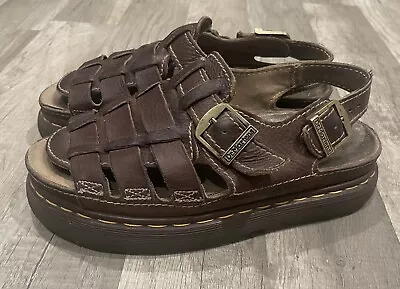 READ Doc Martens Vintage Y2K Brown 8092 Chunky Fisherman Sandals Mens Size 9 • $49.99