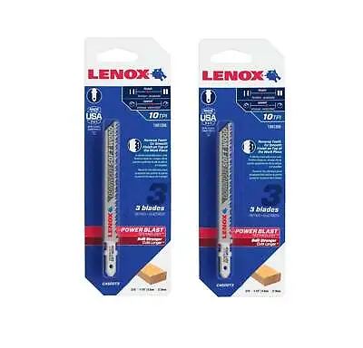 Lenox #1991386 4   Metal T-Shank Down Cut Jig Saw Blade 10 TPI ~ 2-Pack • $33.49