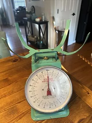 Vintage Vigor Investment Scale 20lbs Jewelry Kitchen Measurements TEAL WORKS!! • $48.50