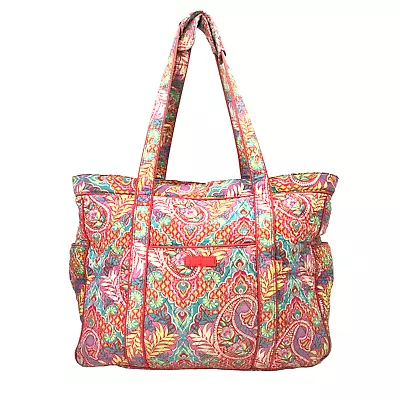 VERA BRADLEY Large Weekender Travel Overnight Bag Duffle Quilted Pink 17 X 14 • $24