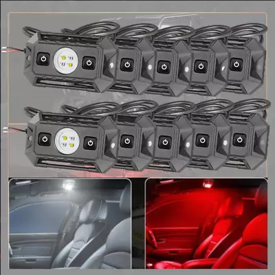 Car Interior LED Dome Map Reading Light Roll Bar Cage Mount Switch UTV RGB White • $219.99