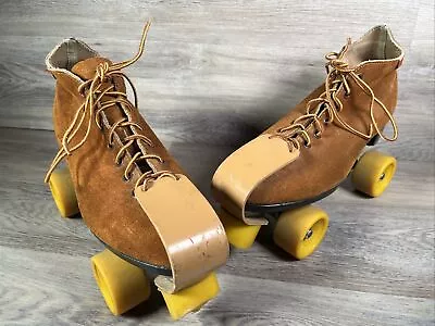 Vintage Dominion Canada Men’s Sz 11 Roller Skates Brown Suede • $79.99