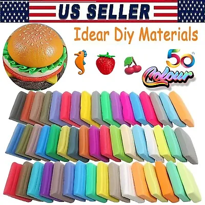 50 Colors Polymer Clay  Modeling Clay Oven Bake Clay Non-Stick Non-Toxic Gift • $18.70