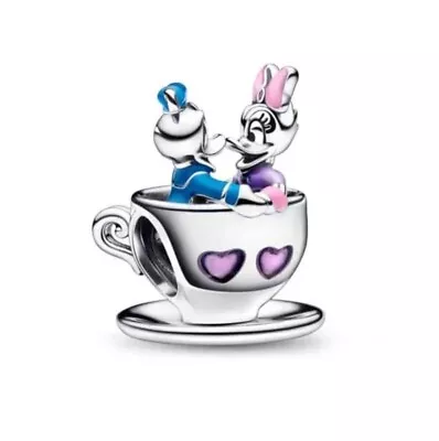 Special Edition Pandora Disney Donald Duck And Daisy Cup Sterling Silver Charm  • £19.99