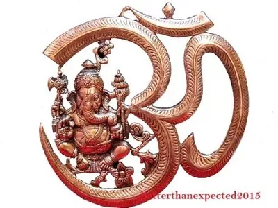 10  Metal Copper Plated Ganesha Ganesh Aum  Handmade Statue Wall Home Decor Art • $23.22