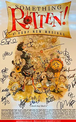 $350 • Buy Something Rotten~OBC SIGNED Broadway Poster~ Brian D'arcy James~ Christian Borle
