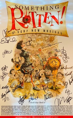 $350 • Buy Something Rotten~OBC SIGNED Broadway Poster~ Brian D'arcy James~ Christian Borle