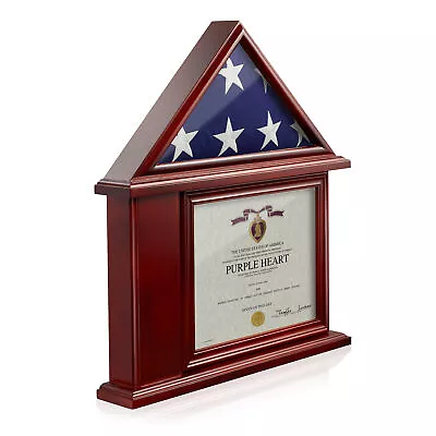 OPEN BOX - Memorial Flag Display Case Military Shadow Box 3' X 5' Folded Flag • $46.49