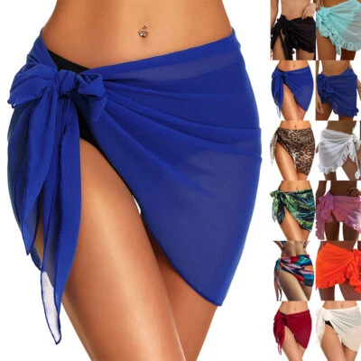 £2.69 • Buy Women Chiffon Bikini Cover Up Swimwear Dress Lady Wrap Sheer Skirt Sarong Beach
