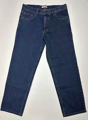 Burberry London Men's Denim Jeans Size 36 Dark Blue Straight Leg Stretch Zip Fly • $89.97