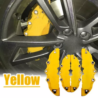 $22.16 • Buy 4pcs Yellow 3D Front Rear Disc Brake Caliper Cover Parts Brake Car Accessories 
