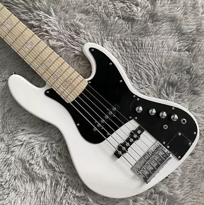 Solid 6-string Electric Bass Guitar White JB Bass Active Pickups Maple Fretboard • $289