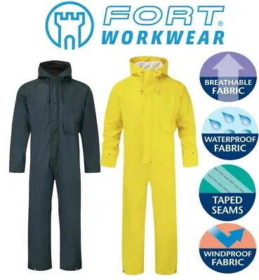 £29.95 • Buy FORT - Stretchable Windproof WATERPROOF BREATHABLE HOODED COVERALLS Overalls