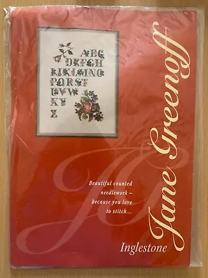 Jane Greenoff Inglestone Floral Alphabet Sampler Counted Cross Stitch Kit Unopen • £18.95